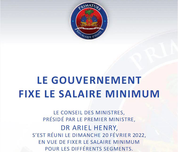 Haiti minimum wage 2022 standards & requirements. le salaire minimum en Haiti.